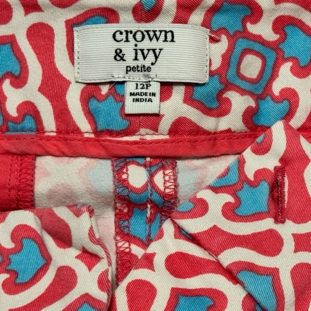 Crown & Ivy High Waist Pink and Blue Shorts
